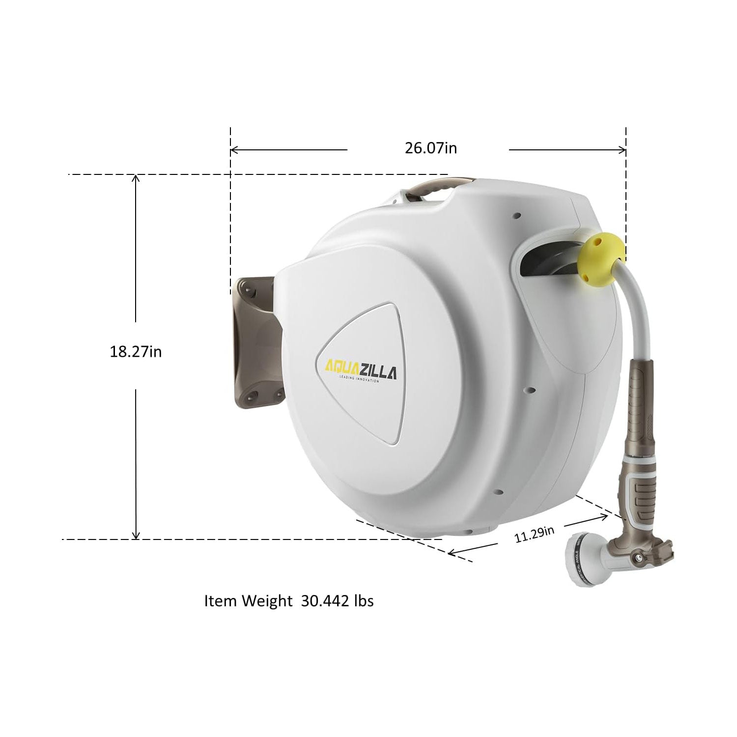 Retractable Garden Hose Reel, 5/8 in 100+6 ft