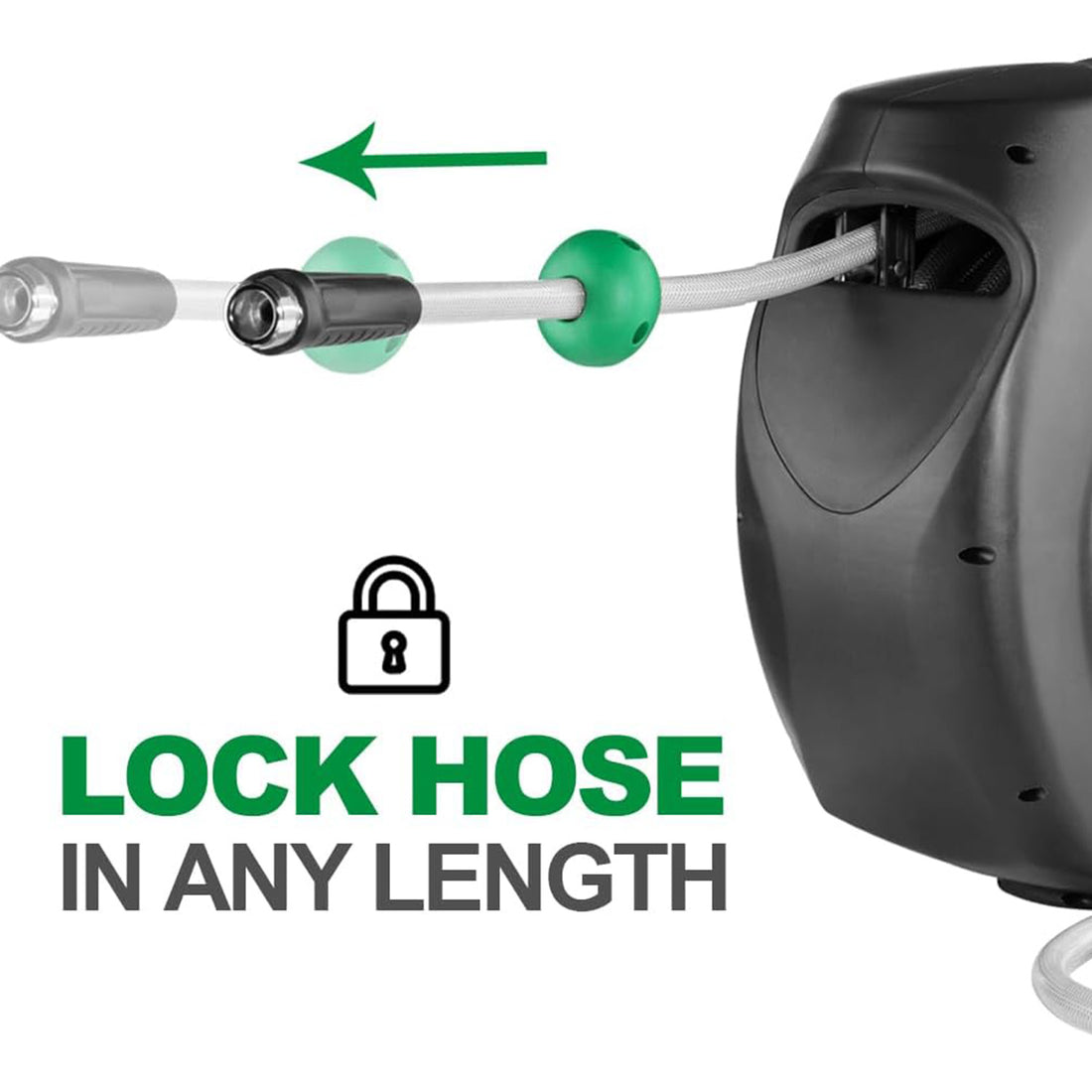 Retractable Garden Hose Reel, 120Ft x 1/2"