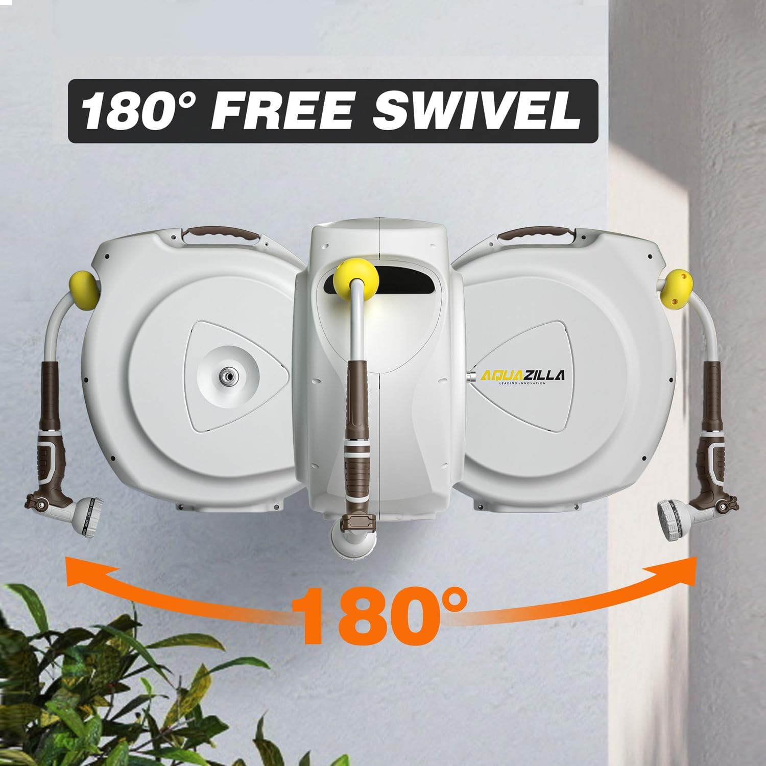 Retractable Garden Hose Reel, 1/2 in 100+6 ft