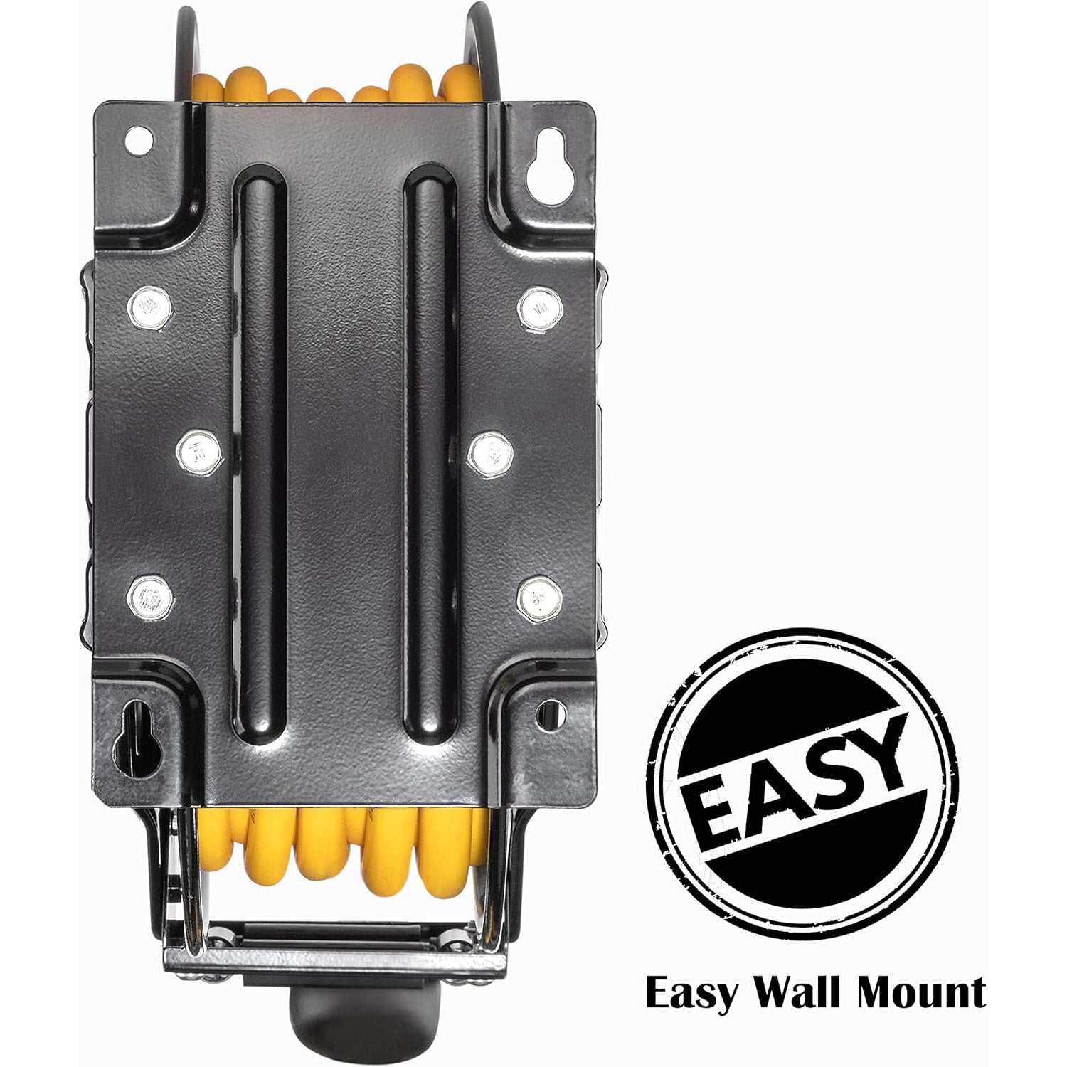 Premium Steel Retractable Air Hose Reel With Dual Arm, 3/8"x65Ft Hybrid Polymer Hose