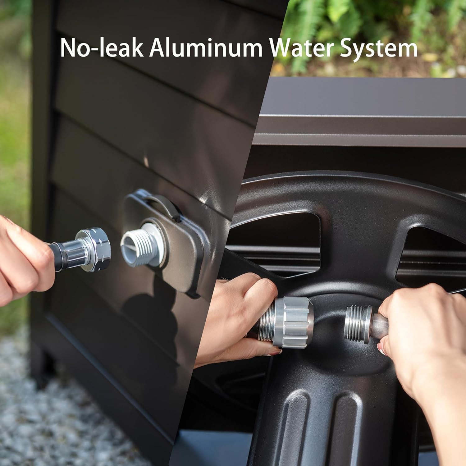 Metal Garden Hose Reel Deck box, 150ft 5/8" Garden Hose Capacity